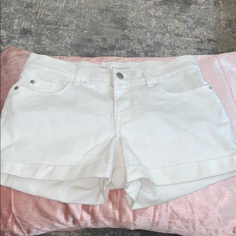 white denim shorts
